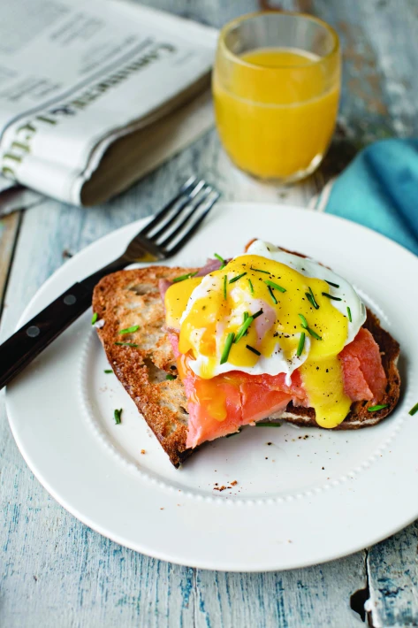 Smoked Trout with Poached Eggs & Hollandaise Sauce